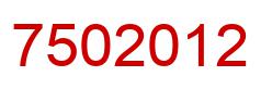 Number 7502012 red image