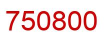 Number 750800 red image