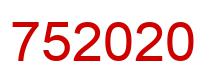 Number 752020 red image