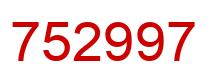 Number 752997 red image
