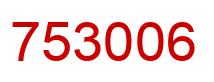 Number 753006 red image