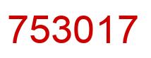 Number 753017 red image