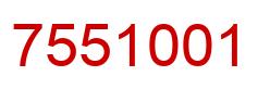 Number 7551001 red image