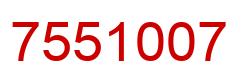 Number 7551007 red image