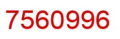 Número 7560996 imagen rojo