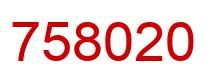 Number 758020 red image