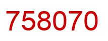 Number 758070 red image