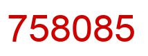 Number 758085 red image