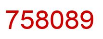 Number 758089 red image