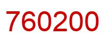 Número 760200 imagen rojo