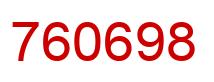 Number 760698 red image