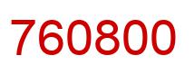 Number 760800 red image