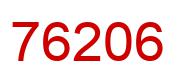 Number 76206 red image