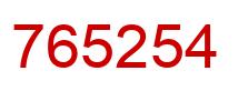 Number 765254 red image