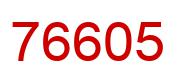 Number 76605 red image
