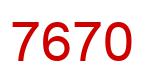 Number 7670 red image
