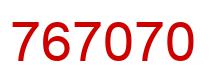Number 767070 red image