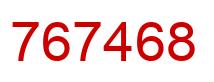 Number 767468 red image