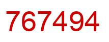 Number 767494 red image