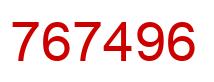 Number 767496 red image