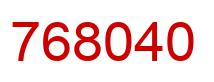Number 768040 red image