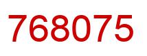 Number 768075 red image