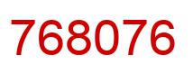Number 768076 red image