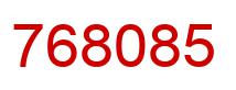 Number 768085 red image