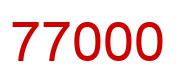 Number 77000 red image