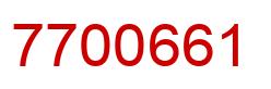 Number 7700661 red image