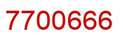 Number 7700666 red image