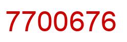 Number 7700676 red image