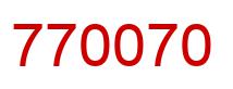 Number 770070 red image