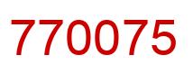 Number 770075 red image