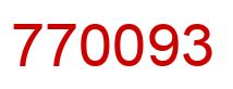 Number 770093 red image