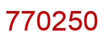 Number 770250 red image