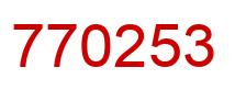 Number 770253 red image