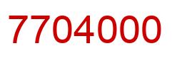 Número 7704000 imagen rojo