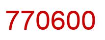 Number 770600 red image