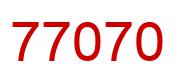 Number 77070 red image