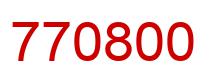 Number 770800 red image