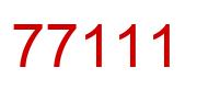 Number 77111 red image