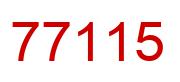 Number 77115 red image