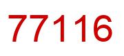 Number 77116 red image