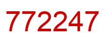 Number 772247 red image