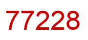 Number 77228 red image