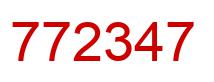 Number 772347 red image