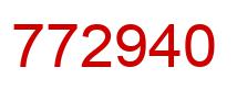 Number 772940 red image