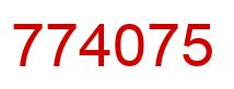 Number 774075 red image