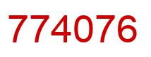 Number 774076 red image